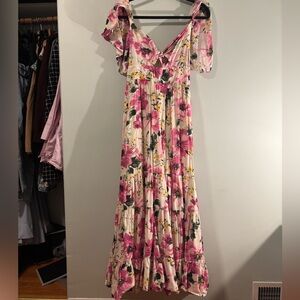 Twist-Front Tiered Maxi Dress Abercrombie Size M